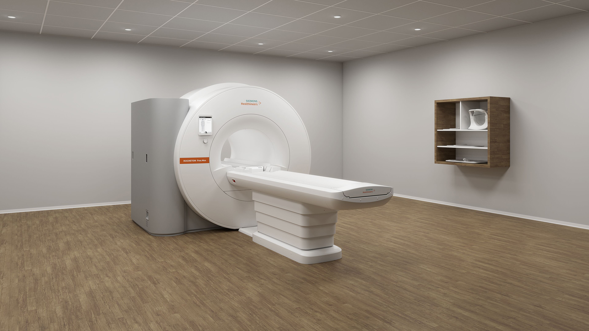 An image of the new MAGNETOM Free.Max (0.55T) MRI scanner from Siemens Healthineers