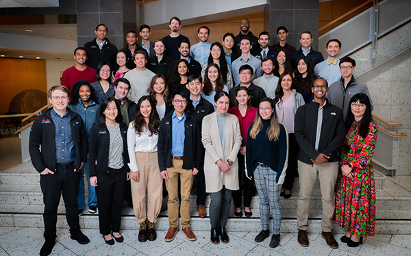 A group of UCSF Radiology residents with their program director, pictured front row on the right