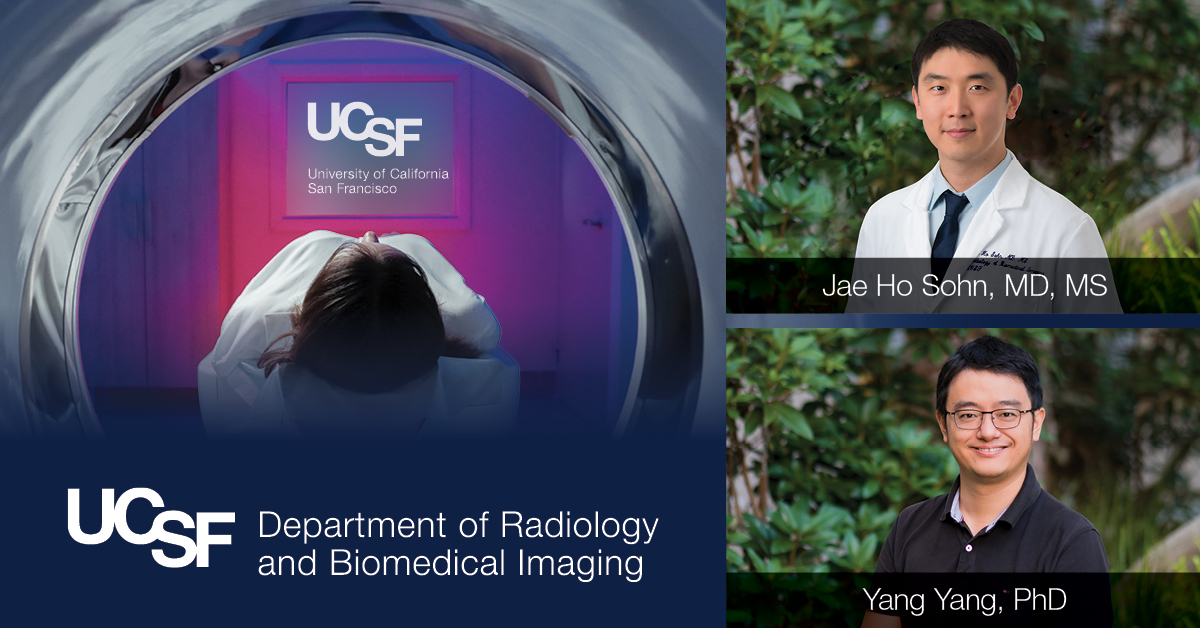 MRI machine and Jae Ho Sohn, MD, MS, Yang Yang, PhD