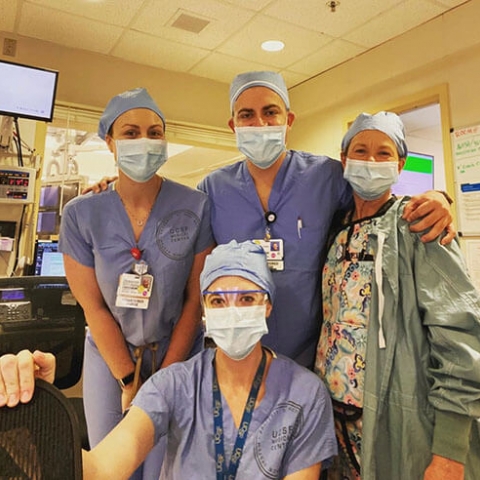 UCSF Body IR Nurses: Ellen Makela, Curtis Kramer, Michelle Devaux, Dea Mochnick.  Nursing is truly integral to our work. Our nurses embrace, with expertise and thoughtfulness, their roles as passionate advocates for patient care, educators of patients and their families, partners in complex diagnosis and care management, and researchers advancing the field of radiology.