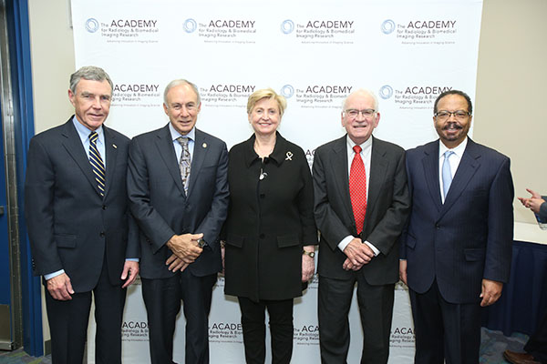 (L-R): N. Reed Dunnick, MD; Ronald Arenson, MD; Hedvig Hricak, MD, PhD; C. Douglas Maynard, MD; Roderic Pettigrew, MD, PhD