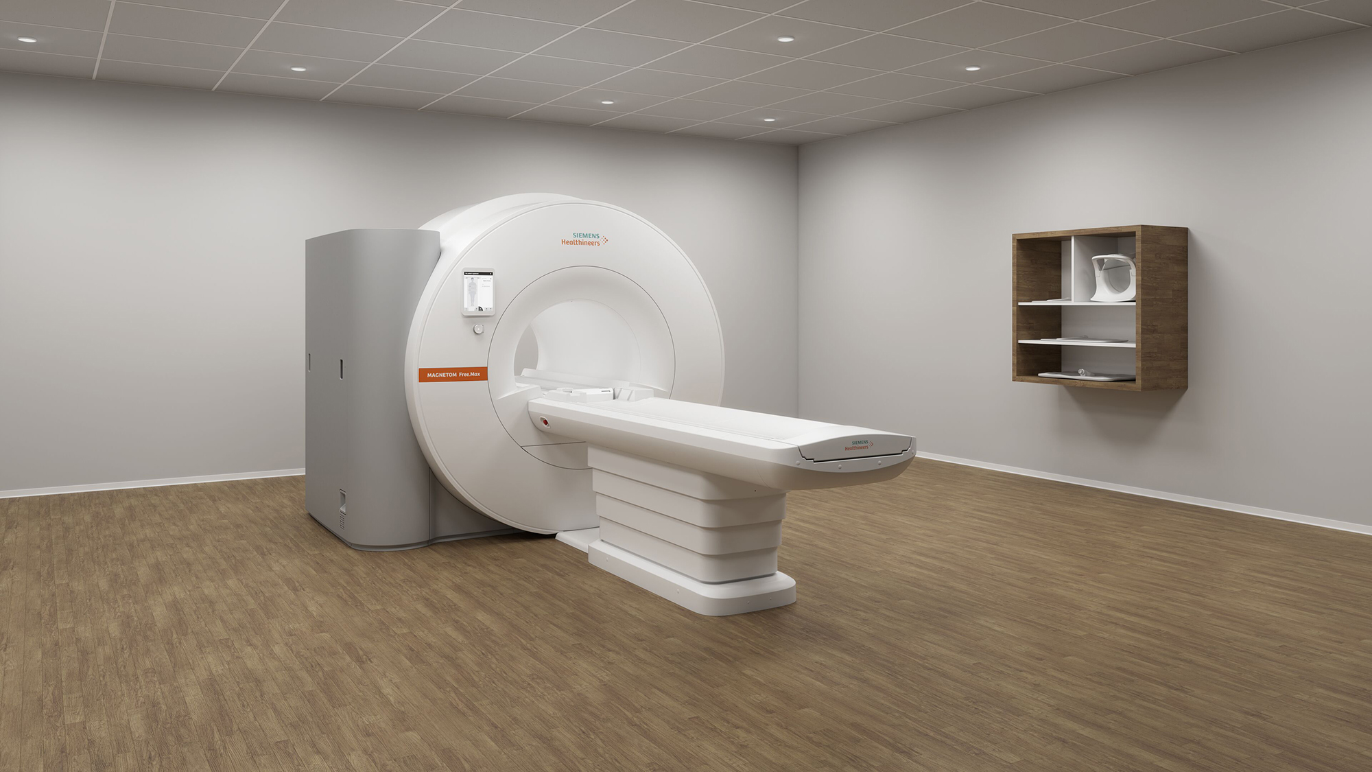 A partnership between UCSF and Siemens Healthineers will leverage new Siemens scanner technology, such as the new MAGNETOM Free.Max (0.55T) MRI scanner, to improve sustainability and accessibility in medical imaging. MAGNETOM Free.Max uses less helium than regular scanners, and its smaller weight and easier siting requirements allow greater access to MRI. Image by Siemens Healthineers An image of the new MAGNETOM Free.Max (0.55T) MRI scanner from Siemens Healthineers