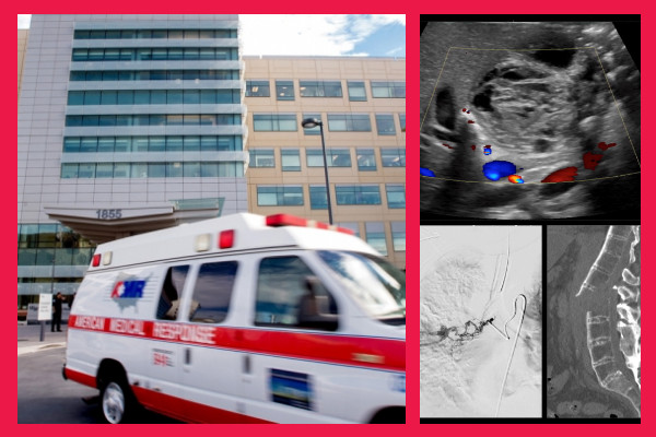 A collage of images related to Zuckerberg San Francisco General Hospital, Emergency and Trauma Imaging