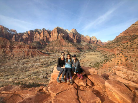 Megan Ballweber with friends, Zion National Park, Utah. Megan Ballweber with friends, Zion National Park, Utah.
