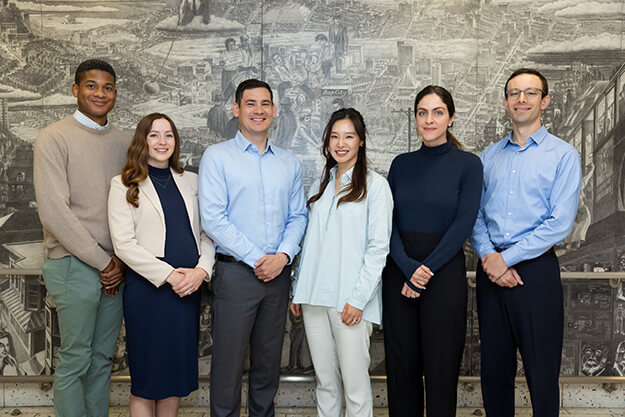 Breast Imaging Fellows: Eric Davis, MD, Lexi Tatem, MD, MPH, Christopher Hyde, MD, Sera Kim, MD, Paran Davari, MD, and Ilan Benador-Shen, MD. Breast Imaging Fellowship 2025-2026