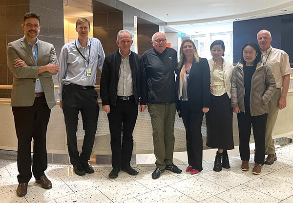 L-R: Drs. Christopher Hess, Brett Elicker, David Saloner, Charles Higgins, Visiting Professor Karen Ordovas, Yoo Jin Lee, Jing Liu, and Alastair Martin. L-R: Drs. Christopher Hess, Brett Elicker, David Saloner, Charles Higgins, Visiting Professor Karen Ordovas, Yoo Jin Lee, Jing Liu, and Alastair Martin.