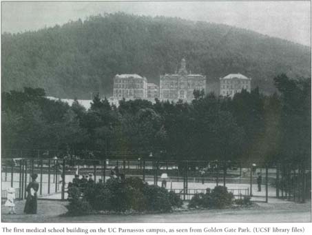 The University Hospital building located at 533 Parnassus, completed in 1917.