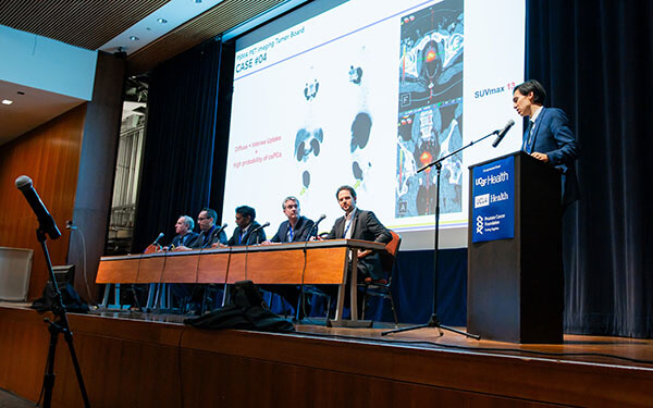 PSMA PET Imaging Tumor Board Panel Discussion Moderated by Jeremie Calais, MD, MSc, UCLA, and panelists include Wolfgang Fendler, University of Duisburg-Essen and German Cancer Consortium (DKTK), University Hospital Essen, Germany, Matthias Eiber, MD, PhD - Technische Universität München (TUM), Munich, Germany, Amar Kishan, MD, UCLA, Nick Nickols, MD, UCLA, and Rob Reiter, MD, UCLA. PSMA PET Imaging Tumor Board Panel Discussion Moderated by Jeremie Calais, MD, MSc, UCLA, and panelists include Wolfgang Fendler, University of Duisburg-Essen and German Cancer Consortium (DKTK), University Hospital Essen, Germany, Matthias Eiber, MD, PhD - Technische Universität München (TUM), Munich, Germany, Amar Kishan, MD, UCLA, Nick Nickols, MD, UCLA, and Rob Reiter, MD, UCLA.