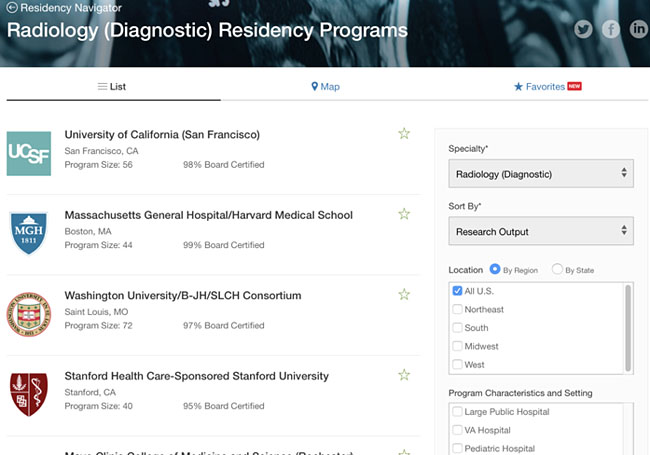 UCSF Diagnostic Radiology Residency Program Ranks #1 in U.S.