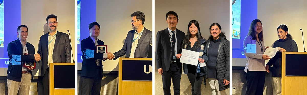 Sean Woolen received Rahul Desikan award award, Kisoo Kim received Hasegawa award, Tiffany Ngan received the best podium presentation award, and Ivina Mali received best poster award. UCSF students and faculty receiving awards.
