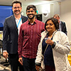 L-R C Hess, Best Podium Presenstation Awardee Abhejit Rajagopal, Sharmila Majumdar