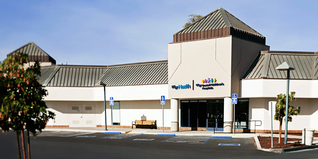 Exterior view of the UCSF Redwood Shores Specialty Care Clinic at 290 Redwood Shores Parkway in Redwood City, California.
