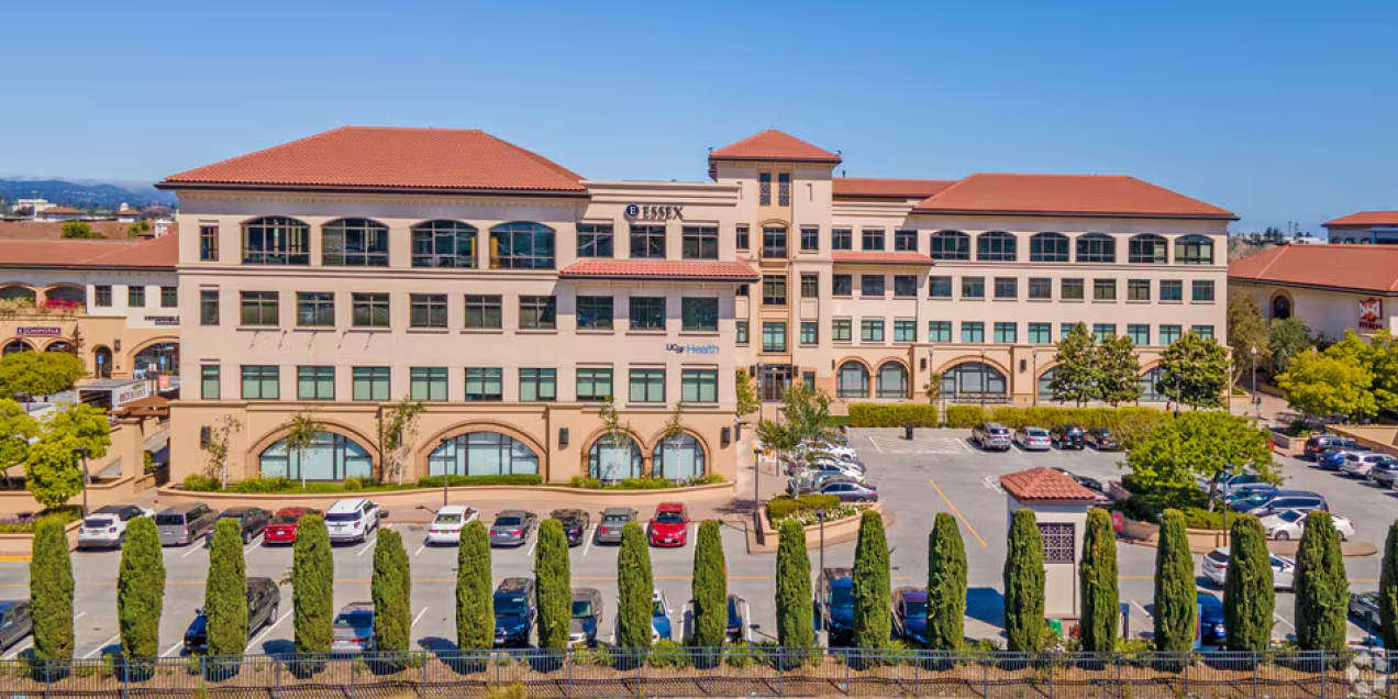 Exterior view of the San Mateo Primary and Specialty Care Clinic at 1100 Park Place in San Mateo, California.