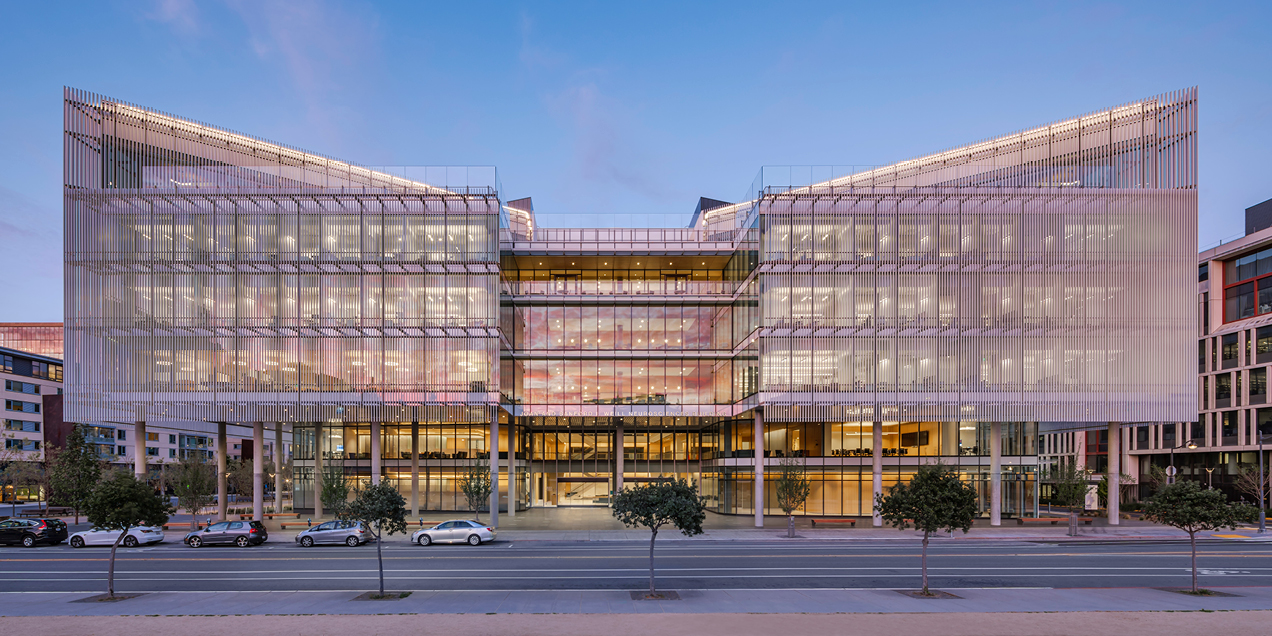 Exterior view of the UCSF Weill Neurosciences Building at 1651 4th Street in San Francisco.