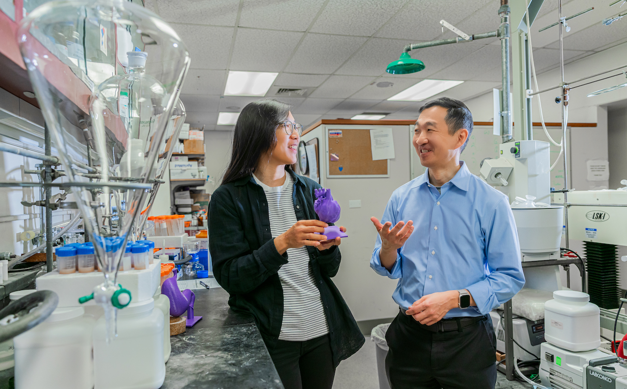 Team members in the lab