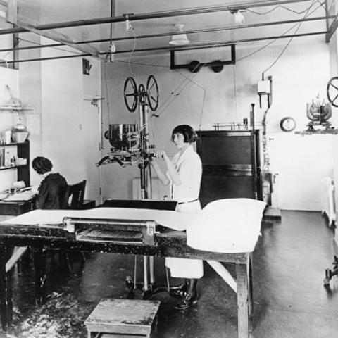 UCSF acknowledged radiology's vital role in patient care over 100 years ago by opening a dedicated x-ray facility and making sure all medical students were instructed in radiology. (Circa 1920)