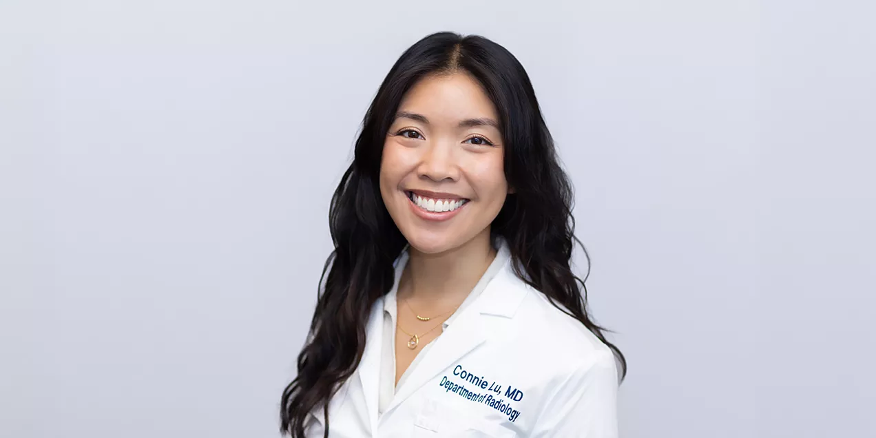 Professional headshot of Connie Lu, MD, smiling and wearing a white UCSF Department of Radiology coat