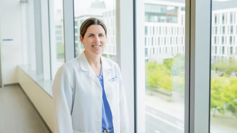 Radiologist Jessica Hayward at UCSF's Precision Cancer Medicine Building in Mission Bay.