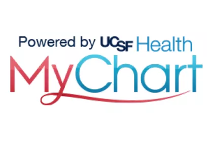 UCSF Health MyChart logo with the text powered by UCSF Health above the stylized MyChart name