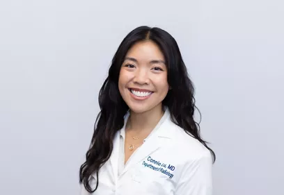 Professional headshot of Connie Lu, MD, smiling and wearing a white UCSF Department of Radiology coat