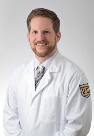 Headshot of Joseph Leach, MD, PhD - UCSF Radiology faculty wearing a white coach against a light background