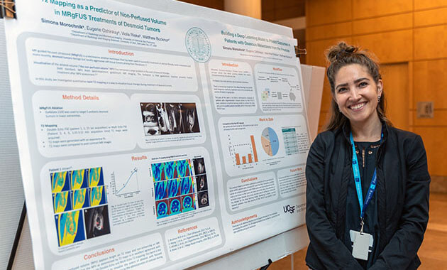 Simona Morochnik presents her work with PI, Dr. Matthew Bucknor during the Summer of 2019