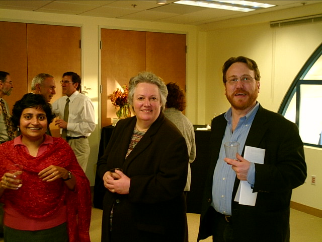 Sharmila Majumdar, Sarah Nelson, and Dan Vigneron at the opening of CMFI, 2003